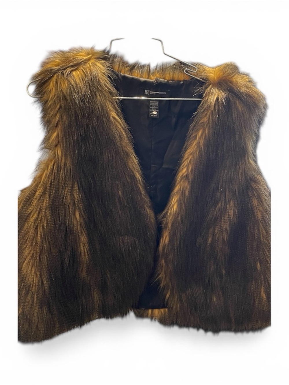 INC International Concepts Brown Faux Fur Vest - Women's Vest